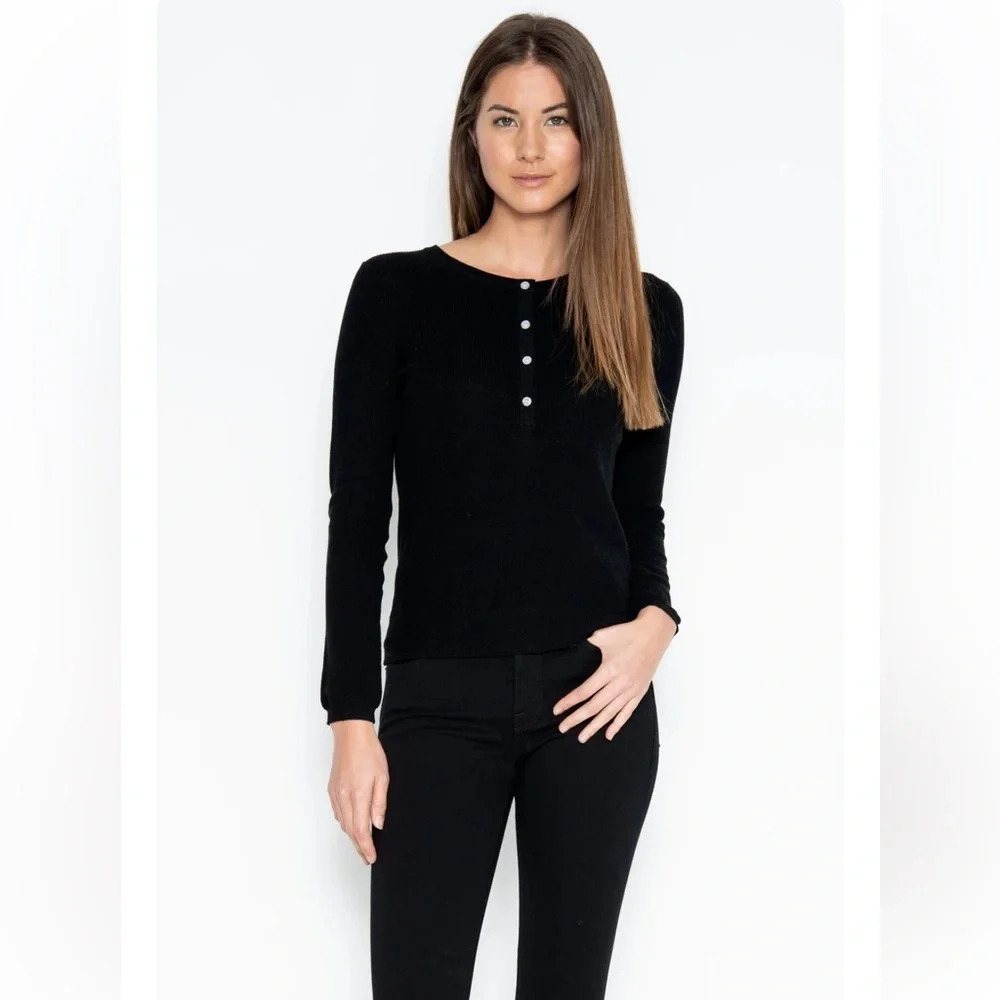 One Grey Day Sterling Long Sleeve Henley Sold at Revolve - Picture 2 of 3